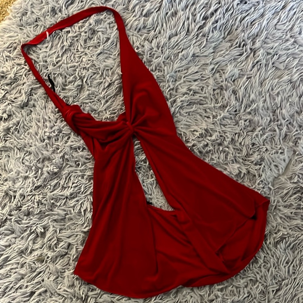 Red Halter Neck Top